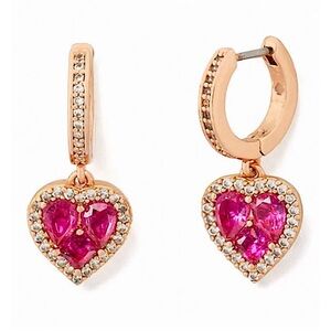 Kate Spade ♠️ Spell It Out Heart Huggie Earrings - Rose Gold